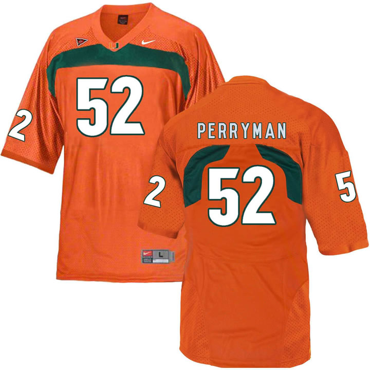 Miami Hurricanes 52 Denzel Perryman Orange College Football Jersey DingZhi